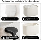 ICERZCZ Storage Baskets for Organizing & Shelves, Woven Cotton Rope Organization Bins for Dog Toys, Clothes, Books, Nursery Organizer, 15"Lx11''Wx9.5''H, (4 Packs) Off White - Image 7
