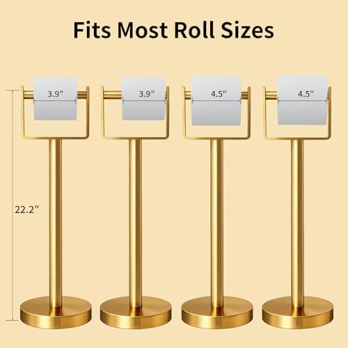 YUMORE Heavy Duty Toilet Paper Holder Stand, Extra-Weighted Base No Tipping - Image 4