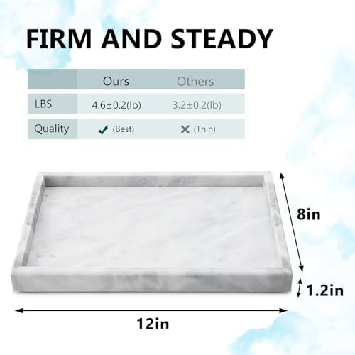 Real Natural Marble Tray for Bathroom, Vanity, Kitchen Counter & Desktop - Image 2
