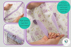 Chaos Cleared Canvas Storage Bags Designer Organizer 2 Pack – Seasonal Storage for Sweaters, Blankets, Linens & Garments – Foldable Design with Zip & Window (Purple Floral Print) - Image 5