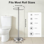 Brushed Nickel Toilet Paper Holder Free Standing，Stainless Steel - Image 4