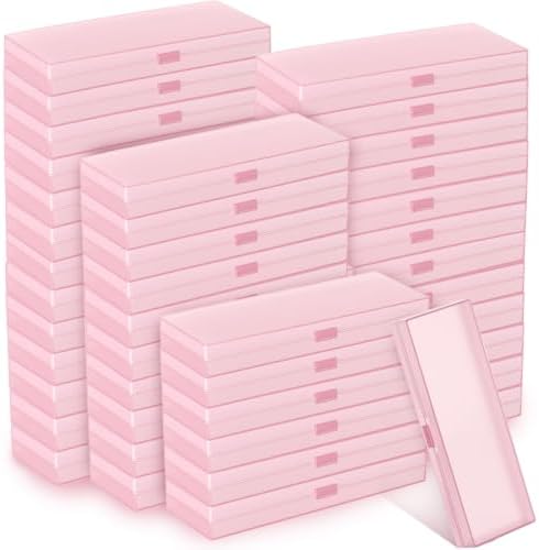 Fainne 80 Pieces Back to School Plastic Pencil Boxes Pencil Case Bulk Frosted Clear Multi Colored Pens Holder Stackable Container with Lid & Snap for Stationery Office Classroom(Pink) by Fainne