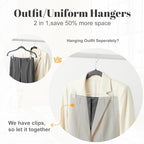 HOUSE DAY Velvet Skirt Hangers 24 Pack, Hangers with Adjustable Clips- Gray - Image 5