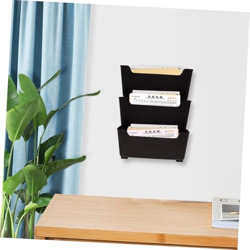 Sewroro Wall Hanging File Organizer for Receipts and Mail, Plastic Coffee - Image 4