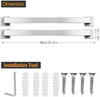 JOPOFI 2 Piece Towel Bar - 23.6 Inch Bathroom Towel Holder - Brushed Nickel - Image 6