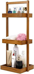 Utoplike Teak Shower Caddy Shelf, Freestanding Racks for Bathroom Corner by Utoplike