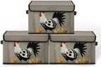 Stackable Storage Bins with Lids,Closet Organizers Fabric Box for Home and Office,Blanket Clothes Organizers,Under Bed Storage Containers 3 Pack by BestSellers