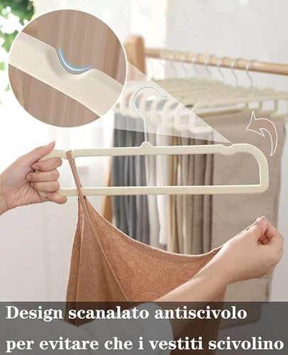 Beige Velvet Hangers Non-Slip 20 Pack Felt Hangers for Pants Trouser Hanger - Image 5
