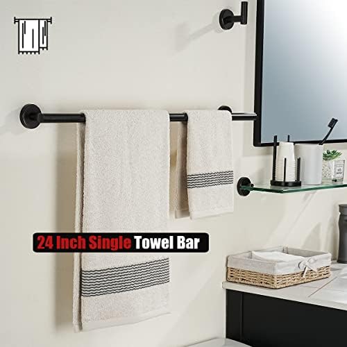 JQK Oil Rubbed Bronze Towel Bar, 24 Inch 304 Stainless Steel Thicken 0.8mm Towel Rack Bathroom, Towel Holder Wall Mount, Total Length 27 Inch, TB110L24-ORB - Image 5
