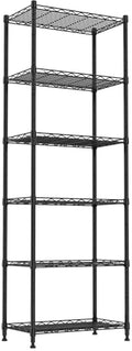 REGILLER 6 Wire Shelving Steel Storage Rack Adjustable Unit Shelves for Laundry Bathroom Kitchen Pantry Closet(Black,11.7" D x 21.4" W x 63" H) by REGILLER