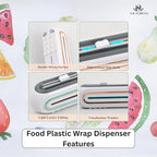 Food Plastic Wrap Dispenser with Cutter | Durable ABS Material | One-Handed Smooth Cutting | Refillable Cling Film Storage Organizer | Fits Standard Wrap Rolls - Image 4