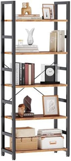 DUMOS 5-Tier Bookshelf, Modern Tall Bookcase Book Shelf by DumosLifestyle
