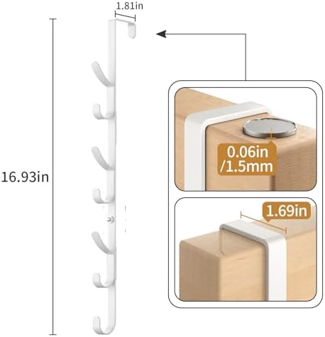 Over The Door Hooks, Metal Door Hooks for Hanging,Door Purse Organizer for Door Coat Hanger, Back of Shower for Hanging Towel Rack Clothes, Hat, Bathroom Bathroom Dorm Bedroom Closet (White-4Packs) - Image 7