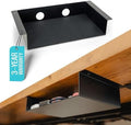 COREMINDED Under Desk Storage Shelf - Carbon Steel Under Desk Tray with Cable Management, Mountable Add-On Shelf for Table & Office Desks (13" x 8" x 2.8") by COREMINDED