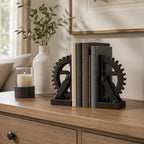 Comfy Hour 10.5 Inch Gear Bookends, Industrial Decor, Set of 2 - Image 4