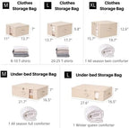 Under Bed Storage with Clear window/ 600D Sturdy Fabric, Underbed Storage Containers Bags for Clothes, Clothing, Blanket, Comforters Organizer (XL（19.7x15.7x12.6in） for 1 comforter, Beige) - Image 2