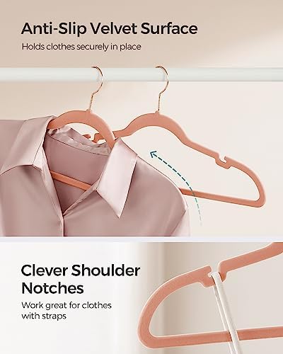 SONGMICS Velvet Hangers 50 Pack, Non-Slip Clothes Hangers, Space-Saving - Image 3