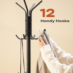 GHWIE Freestanding Coat Rack Stand with Umbrella Holder and Hat Hanger Organizer Rack - Image 4