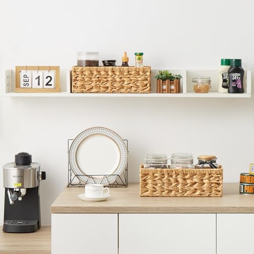 Vagusicc Wicker Storage Basket, Wicker Baskets with Handles, Toilet Paper Basket for Toilet Tank Top, Small Wicke Baskets for Organizing Shelves, 2-Pack - Image 6
