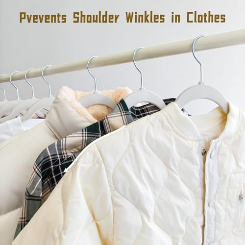 Gray Velvet Hangers 60 Pack, Adult Hangers Anti-Slip Slim Space Saving Hangers with 360° Swivel Hook, 17.5 Inch Clothes Hangers for Coats,Sweater,Jackets,Dresses, Shirts, Suits & T-Shirts - Image 4