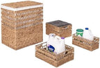 Seville Classics Premium Natural Handwoven Portable Laundry Bin Basket with Carrying Handles, Household Storage for Clothes, Linens, Sheets, Rattan, 3-Piece Hamper Set - Image 5