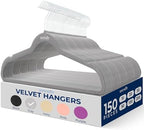 SereneLife Velvet Hangers – 150 Pack, Slim & Space Saving for Closets by SereneLife