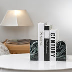 Koville Italian Natural Marble Bookends for Shelves, Decorative Book Ends, 7lbs Heavy-Duty Marble Book Holders, Bookshelf Apartment Decor for Normal Books/CD/Video Games(Verde Remeggiato) - Image 7