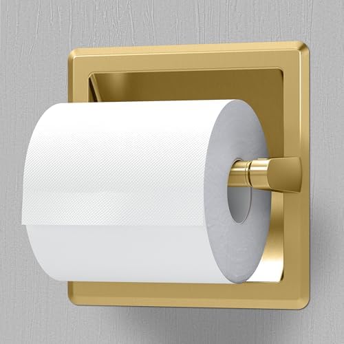 Gatco 753 Recessed Pivoting Toilet Paper Holder, Wall Mounted, Heavy Duty Metal Tissue Holder for Bathroom – Available in Brushed Brass - Image 5