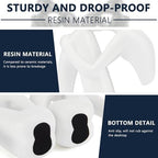 White Decorative Bookends, Girl Thinker Design, Modern Resin Book Stoppers, Non-Skid Heavy Duty, 1Pair/2Piece - Image 3