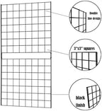 Grid Wall Commercial Grade Grid Panels Heavy Duty Panel for Retail Display 2' W x 4' H, Black (Pack of 3) Portable - Image 4
