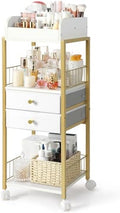 Makeup Organizer, Floor Skincare Organizers Make Up Organizers and Storage with Drawers, Vanity Organizer Cosmetics Display Cases Holder for Skin Care Nail Polish Perfume Gold by SOLIMINTR