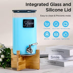 Glass Laundry Detergent Dispenser with Holder,1.1 Gallon Laundry Liquid Dispensers with Stainless-Steel Tap,Large Glass Fabric Softener Containers with Stand for Laundry Room Organization - Image 3
