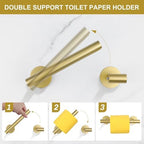 10 Pieces Brushed Gold Bathroom Hardware Towel Bar Set for Bathroom Wall, 23.6Inch Bathroom Accessories Set Upgraded Bathroom Towel Holder, Stainless Steel Towel Racks Bathroom Wall Mounted - Image 3
