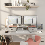 WESTREE Dual Monitor Stand Riser with Two Drawers, Extra Large Storage Monitor Stand for 2 Monitors, Desktop Oraganizer Stand for Computer,Laptop,Screen,Printer,TV - Image 3