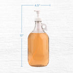 kitchentoolz Half Gallon Glass Pump Dispenser Bottle, Large Jug with Pump for Laundry Soap Dispenser, Liquid Detergent, Fabric Softener, Syrup Pump - 64 oz Made in USA - Image 2