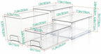Clear Stackable Acrylic Storage Drawers(4 Pack), Plastic Organizer Bins with Handles, Easy Assembly for Bathroom Kitchen Pantry Cabinet Under Sink Snack Home Storage Solutions - Image 3