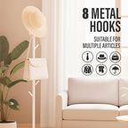 Coat Rack with Real Marble Base, Freestanding Metal Clothing Rack with 8 Hooks, Modern Hall Tree for Entryway, Bedroom & Office, Space Saving Coat Hanger Stand for Small Spaces (White) - Image 3