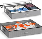 XXXL 78L Under Bed Storage, Storage Containers with Support & Clear Lid, Support Frame, Underbed Storage Bins for Clothes, Shoes, Blankets, and Toys 2 pack by Home