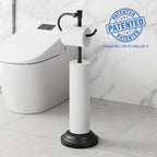 RUMOSE Toilet Paper Holder Stand for Floor Free Standing, Black - Image 5