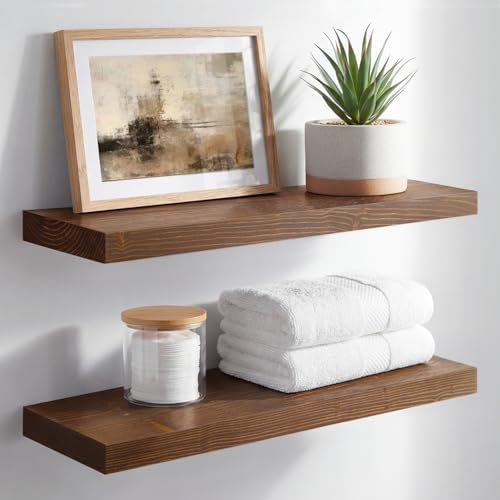 Homeforia 20 Inch Floating Shelves, High-End Solid Pine Wood, Set of 4 by Homeforia