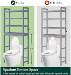 Smiry Bamboo Over The Toilet Storage Cabinet, 4 Tier, Grey - Image 5