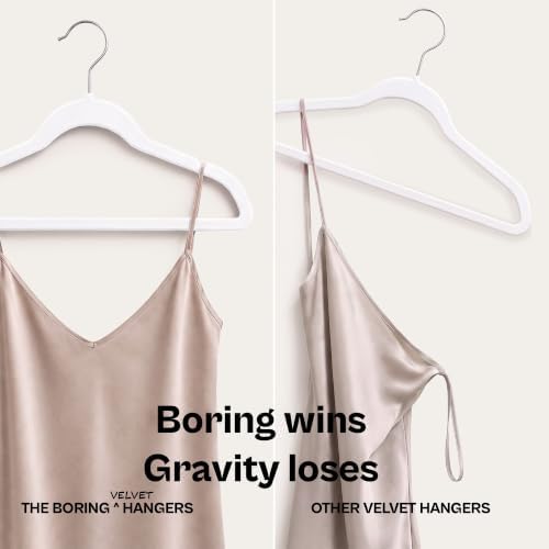 66 Pack White Velvet Hangers Non Slip, Felt Hangers - Image 4
