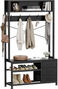 Hall Tree with Bench & 3 Drawers Storage 31.5" Coat Rack Entryway Organizer by Lulive