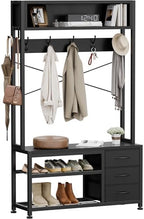 Hall Tree with Bench & 3 Drawers Storage 31.5" Coat Rack Entryway Organizer by Lulive