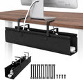 No Drill Under Desk Cable Management Tray, 28 Inch, Black by Keemute