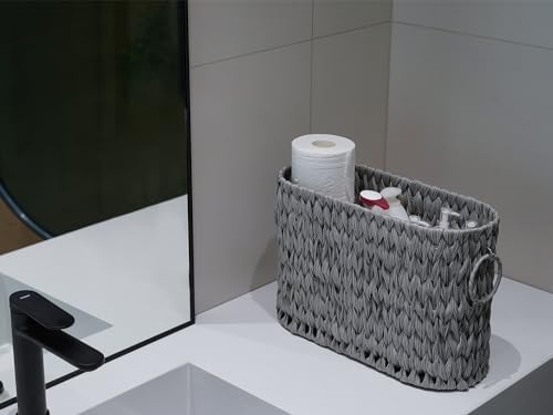 Coeusy Toilet Paper Storage Basket, Wicker Basket for Bathroom Organizer - Image 5