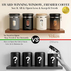 Veken Coffee Canister with Window,Airtight Stainless Steel Container,32.5OZ - Image 3