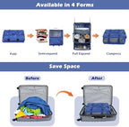 Surblue Hanging Shelves Travel Storage Bag Compression Packing Cube for Suitcase Portable Closet Organizer Collapsible with Extension Layer Large Capacity,Blue,XXL - Image 3