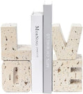 Book Ends Decorative with Love Design,Small Farmhouse Heavy Duty Bookends by Kakizzy