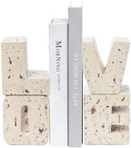 Book Ends Decorative with Love Design,Small Farmhouse Heavy Duty Bookends by Kakizzy